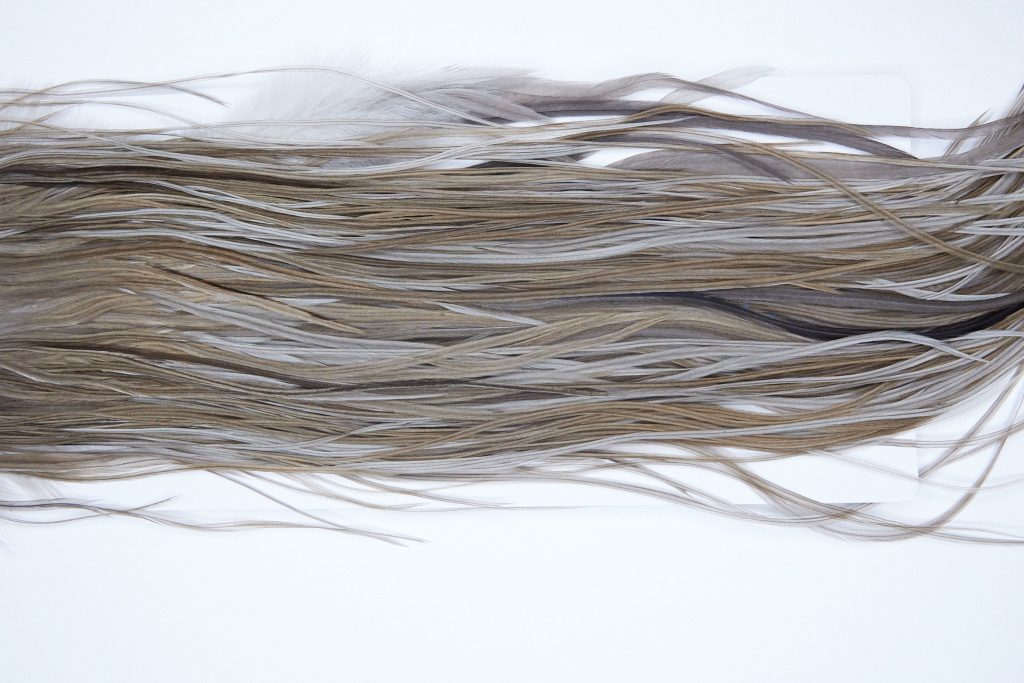 3963 Hebert Dry Fly Hackle, Pro Grade Rooster Saddle Brown Grey Dun Ties Size 12-16