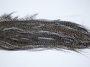 3986 Hebert Dry Fly Hackle, Bronze Grade Rooster Saddle Grizzly Variant Ties Size 14-16