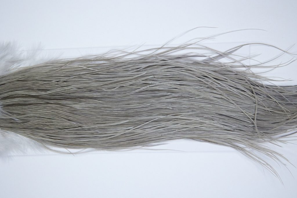 3991 Hebert Dry Fly Hackle, Bronze Grade Rooster Saddle Medium Grey Dun Ties Size 12-16