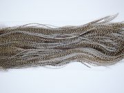 4006 Hebert Dry Fly Hackle, Silver Grade Rooster Saddle Dun Grizzly Ties Size 14-16