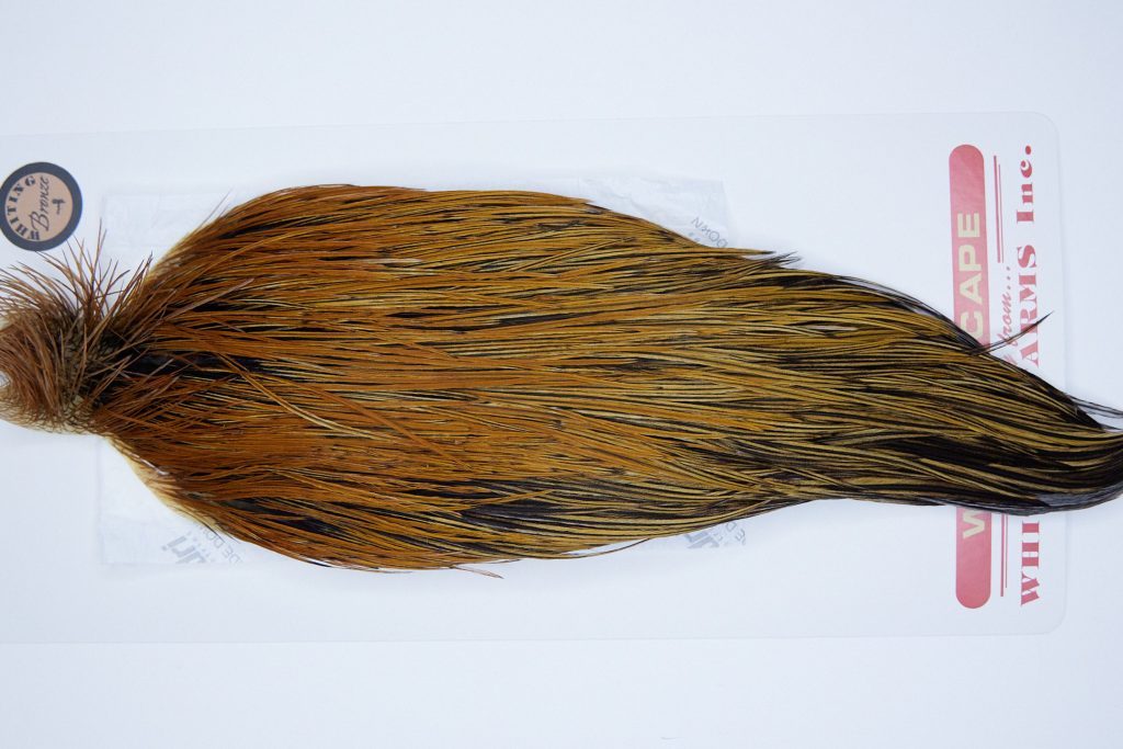 4045 Whiting Dry Fly Hackle, Bronze Grade Rooster Cape Variant Ties Size 10-24