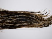 4153 Hebert Dry Fly Hackle, Bronze Grade Rooster Saddle Grizzly Variant Ties Size 14-16