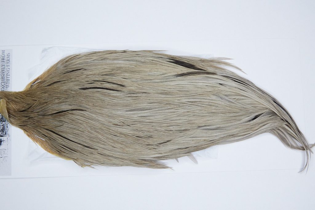 4186 Beaverkill Dry Fly Hackle, Rooster Cape Light Grey Dun Ties Size 8-20