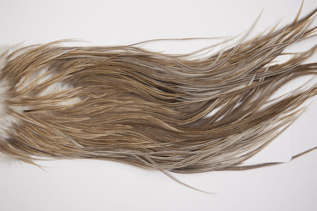 4295 Beaverkill Dry Fly Hackle Rooster Saddle Medium Grey Dun Ties Size 12-14