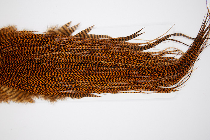 4472 Whiting Dry Fly Hackle Bronze Grade Rooster Saddle Grizzly Golden Brown Ties Size 12-16