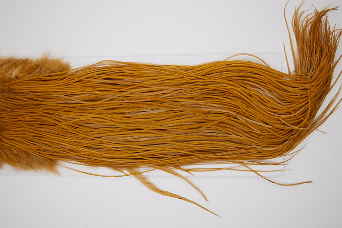 4490 Whiting Dry Fly Hackle Gold Grade Rooster Saddle Medium Ginger Ties Size 14-18