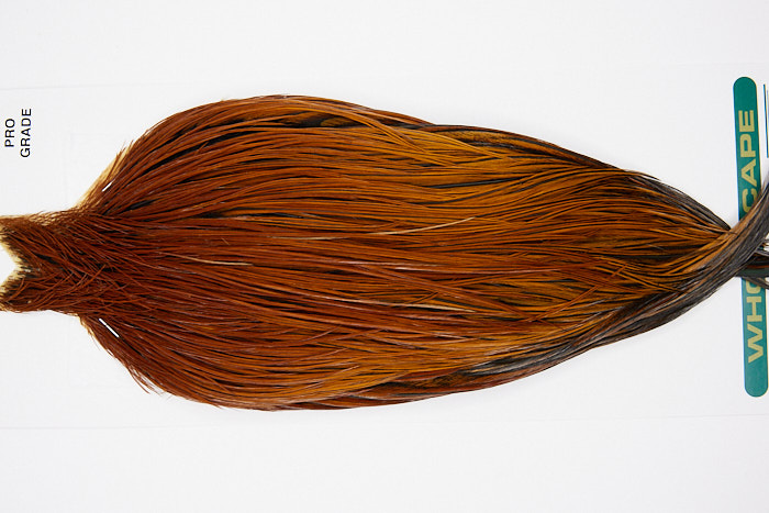4496 Hebert Dry Fly Hackle Pro Grade Rooster Cape Medium Brown Ties Size 10-20