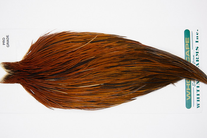 4497 Hebert Dry Fly Hackle Pro Grade Rooster Cape Medium Brown Ties Size 10-22
