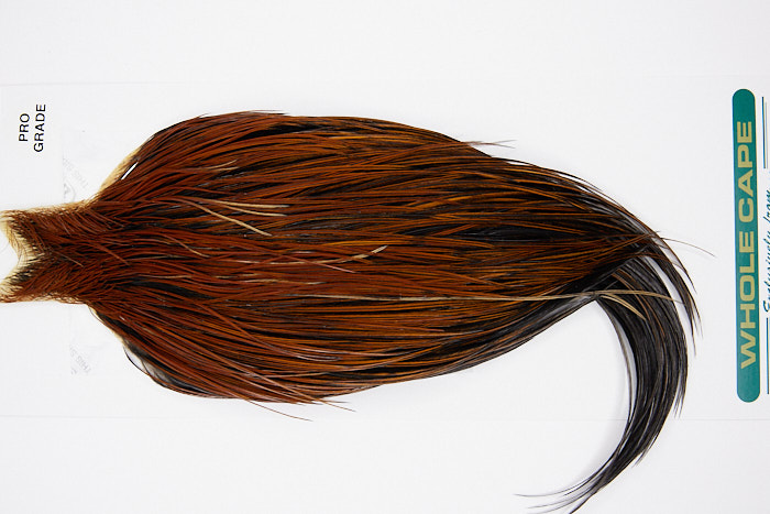 4500 Hebert Dry Fly Hackle Pro Grade Rooster Cape Medium Brown Ties Size 10-22