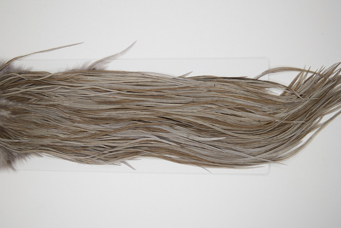4519 Hebert Dry Fly Hackle Bronze Grade Rooster Saddle Medium Grey Dun Ties Size 14-16