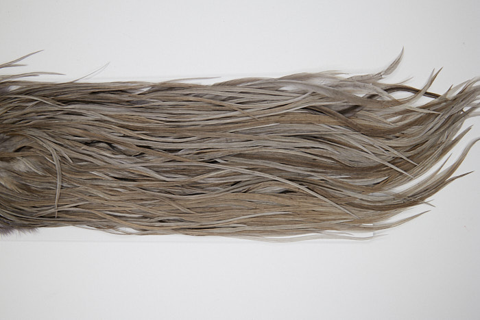 4520 Hebert Dry Fly Hackle Bronze Grade Rooster Saddle Medium Grey Dun Ties Size 10-12