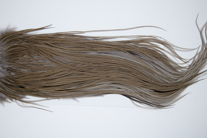 4521 Hebert Dry Fly Hackle Bronze Grade Rooster Saddle Medium Grey Dun Ties Size 12-14