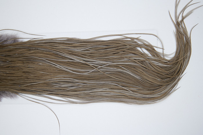 4522 Hebert Dry Fly Hackle Bronze Grade Rooster Saddle Medium Grey Dun Ties Size 12-14