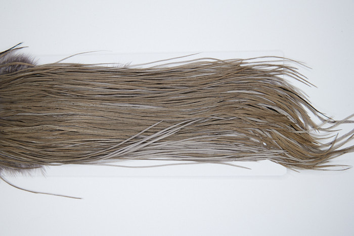 4523 Hebert Dry Fly Hackle Bronze Grade Rooster Saddle Medium Grey Dun Ties Size 14-16