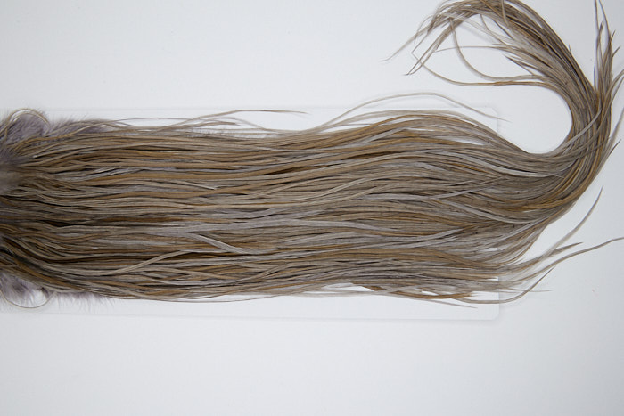 4526 Hebert Dry Fly Hackle Bronze Grade Rooster Saddle Medium Grey Dun Ties Size 12-14