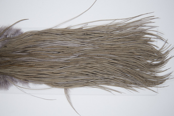 4527 Hebert Dry Fly Hackle Bronze Grade Rooster Saddle Medium Grey Dun Ties Size 12-16