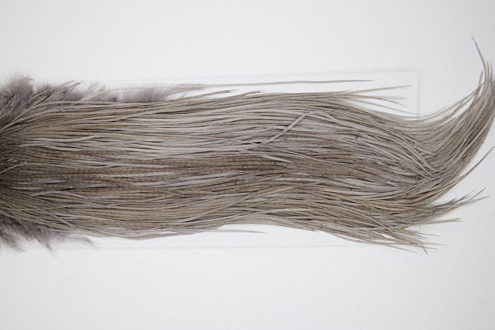 4535 Hebert Dry Fly Hackle Bronze Grade Rooster Saddle Medium Grey Dun Ties Size 10-14