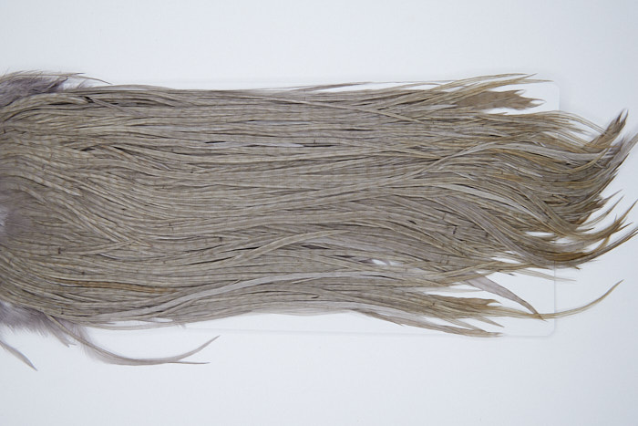 4536 Hebert Dry Fly Hackle Bronze Grade Rooster Saddle Medium Grey Dun Ties Size 10-12