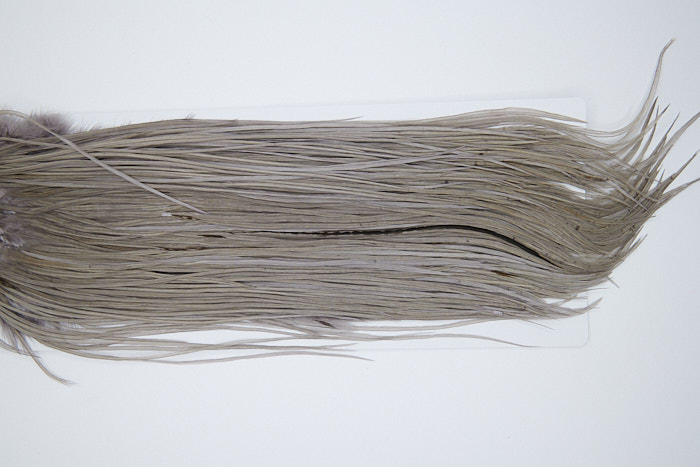 4537 Hebert Dry Fly Hackle Bronze Grade Rooster Saddle Medium Grey Dun Ties Size 12-14