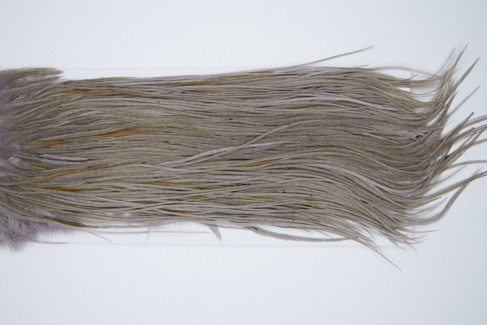 4540 Hebert Dry Fly Hackle Bronze Grade Rooster Saddle Medium Grey Dun Ties Size 12-16