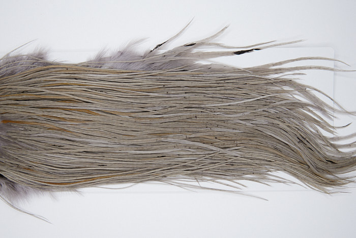 4542 Hebert Dry Fly Hackle Bronze Grade Rooster Saddle Medium Grey Dun Ties Size 14-18