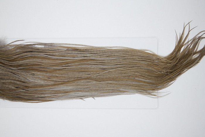 4543 Hebert Dry Fly Hackle Bronze Grade Rooster Saddle Medium Grey Dun Ties Size 14-16