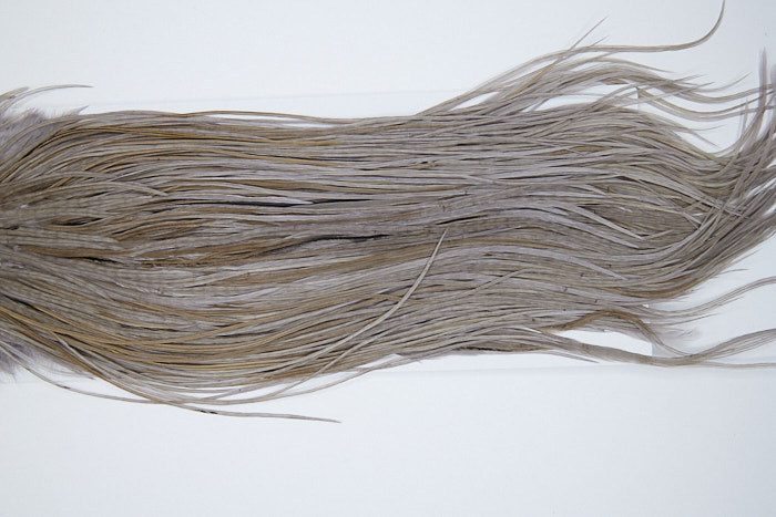 4546 Hebert Dry Fly Hackle Bronze Grade Rooster Saddle Medium Grey Dun Ties Size 12-14