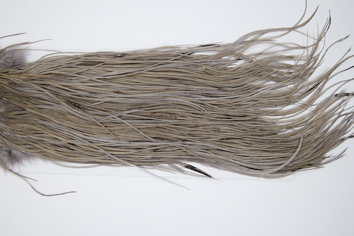 4547 Hebert Dry Fly Hackle Bronze Grade Rooster Saddle Medium Grey Dun Ties Size 12-16