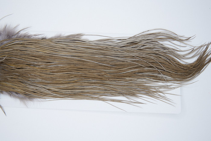 4548 Hebert Dry Fly Hackle Bronze Grade Rooster Saddle Medium Grey Dun Ties Size 16-18