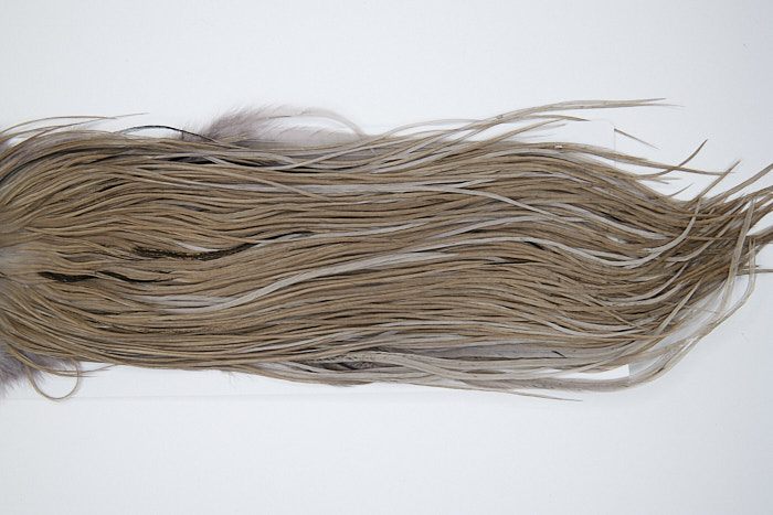 4549 Hebert Dry Fly Hackle Bronze Grade Rooster Saddle Medium Grey Dun Ties Size 14-16