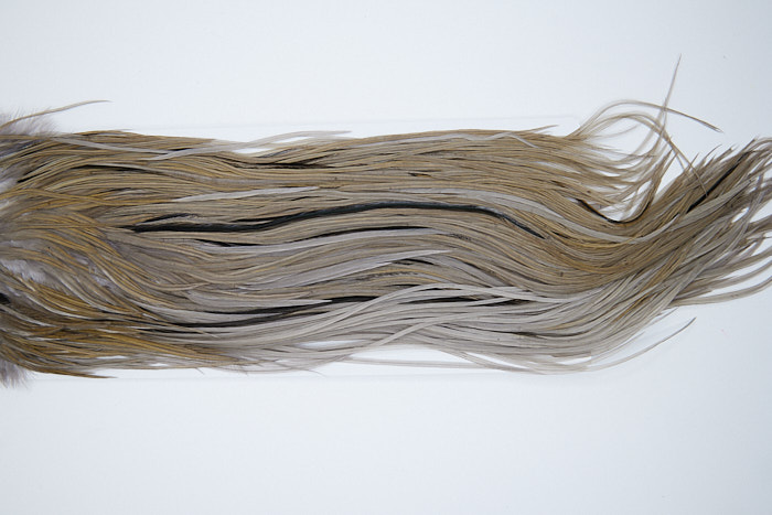 4550 Hebert Dry Fly Hackle Bronze Grade Rooster Saddle Medium Grey Dun Ties Size 12-14