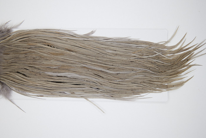 4551 Hebert Dry Fly Hackle Bronze Grade Rooster Saddle Medium Grey Dun Ties Size 12-14