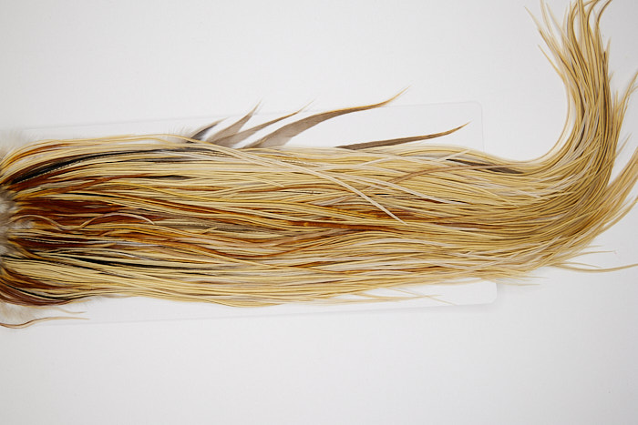 4554 Hebert Dry Fly Hackle Silver Grade Rooster Saddle Light Ginger Dun Ties Size 12-14