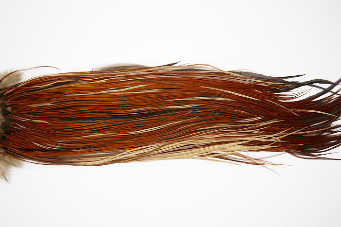 4568 Hebert Dry Fly Hackle Gold Grade Rooster Saddle Pale Watery Dun Ties Size 12-16