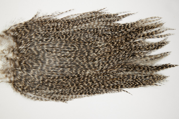 4661 Coq De Leon Dry Fly Hackle Bronze Grade Rooster Saddle Grizzly