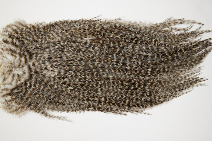 4664 Coq De Leon Dry Fly Hackle Bronze Grade Rooster Saddle Grizzly