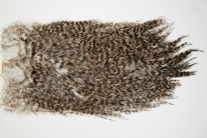 4665 Coq De Leon Dry Fly Hackle Bronze Grade Rooster Saddle Grizzly