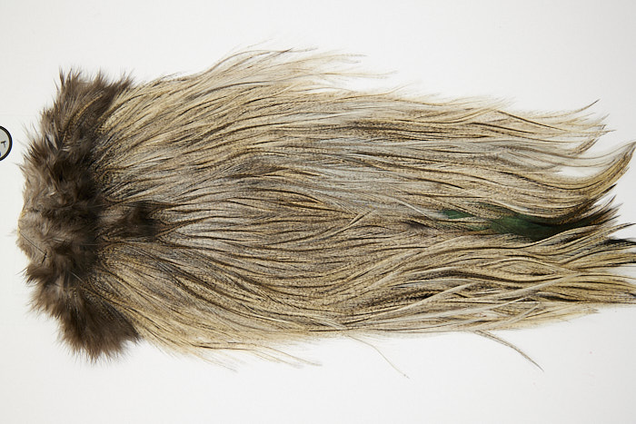 4709 Coq De Leon Dry Fly Hackle Silver Grade Rooster Saddle Cream Badger