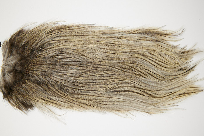 4711 Coq De Leon Dry Fly Hackle Silver Grade Rooster Saddle Cream Badger