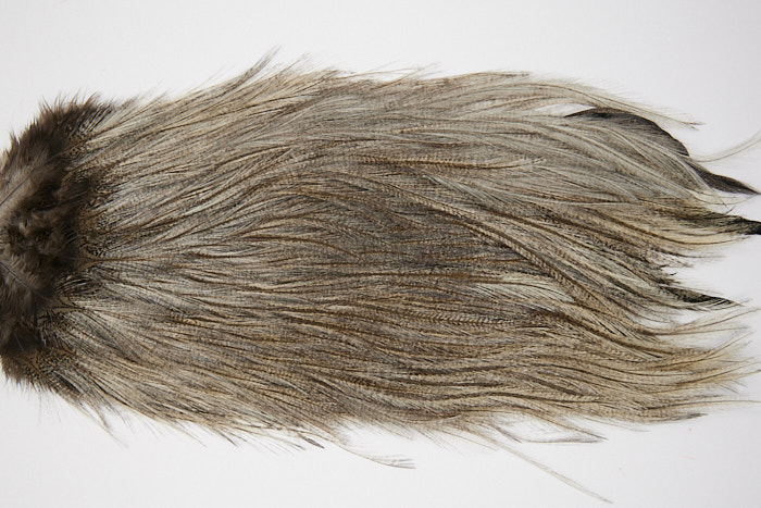 4716 Coq De Leon Dry Fly Hackle Silver Grade Rooster Saddle Cream Badger