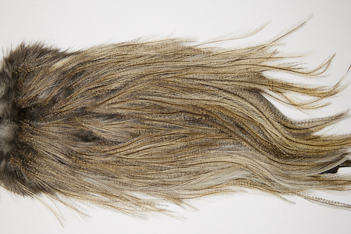 4733 Coq De Leon Dry Fly Hackle Silver Grade Rooster Saddle Light Pardo