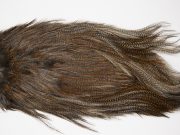 4738 Coq De Leon Dry Fly Hackle Silver Grade Rooster Saddle Dark Pardo