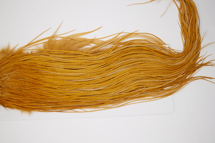 4774 Whiting Dry Fly Hackle Gold Grade Rooster Saddle Medium Ginger Ties Size 16-18