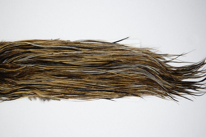 4757 Heritage Dry Fly Hackle  Grade 1 Rooster Saddle Vermiculated Badger Ties Size 12-14