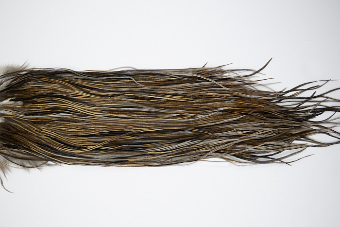 4759 Heritage Dry Fly Hackle  Grade 1 Rooster Saddle Vermiculated Badger Ties Size 12-14