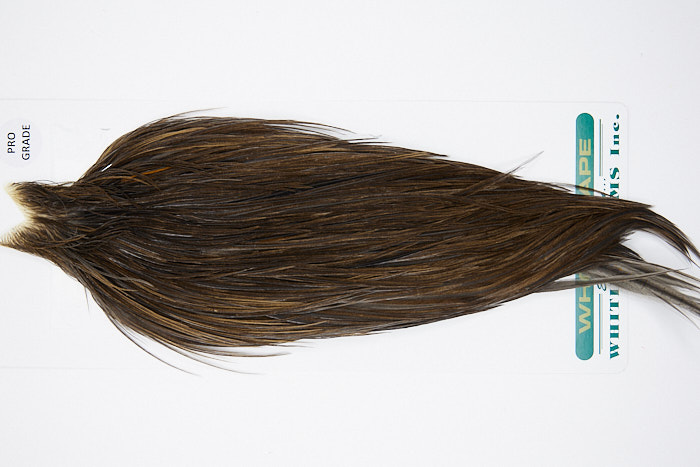 4814 Hebert Dry Fly Hackle Pro Grade Rooster Cape Dark Grey Dun Ties Size 10-18