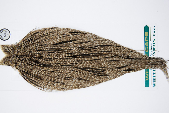 4817 Hebert Dry Fly Hackle Silver Grade Rooster Cape Dun Grizzly Ties Size 8-22