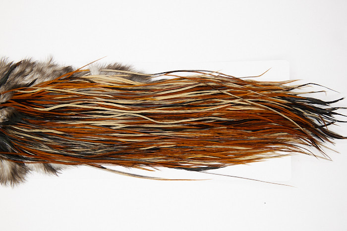 4827 Hebert Dry Fly Hackle Bronze Grade Rooster Saddle Furnace Ties Size 12-16