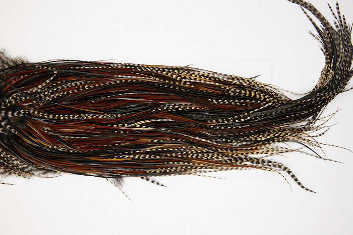 4846 Hebert Dry Fly Hackle Bronze Grade Rooster Saddle Unique Variant Ties Size 14-18