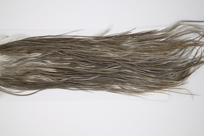 4854 Hebert Dry Fly Hackle Bronze Grade Rooster Saddle Medium Grey Dun Ties Size 12-14